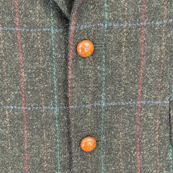 Dobbshire Dark Gray Plaid Sport Coat 100 % Pure Wool Blazer Men's Size 41R - Picture 5 of 11